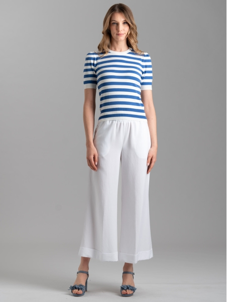 Maglia donna rigata a mezza manica