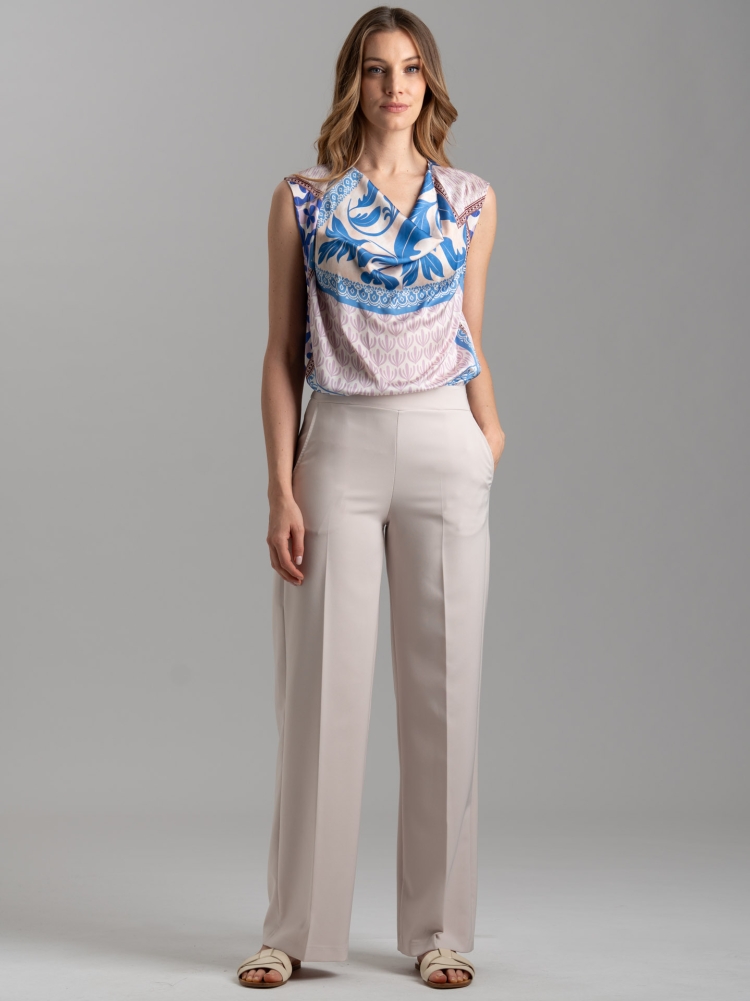 Camisa sin mangas de mujer con estampado patchwork