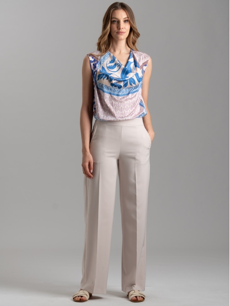 Camisa sin mangas de mujer con estampado patchwork
