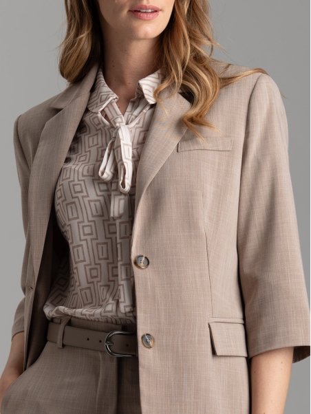 Giacca donna con manica 3/4 in tessuto fiammato melange