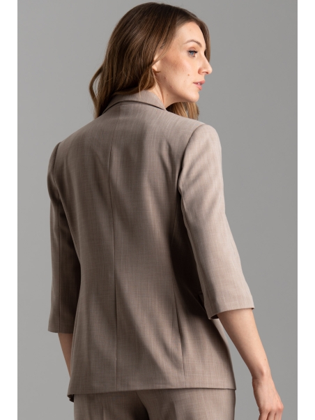 Giacca donna con manica 3/4 in tessuto fiammato melange