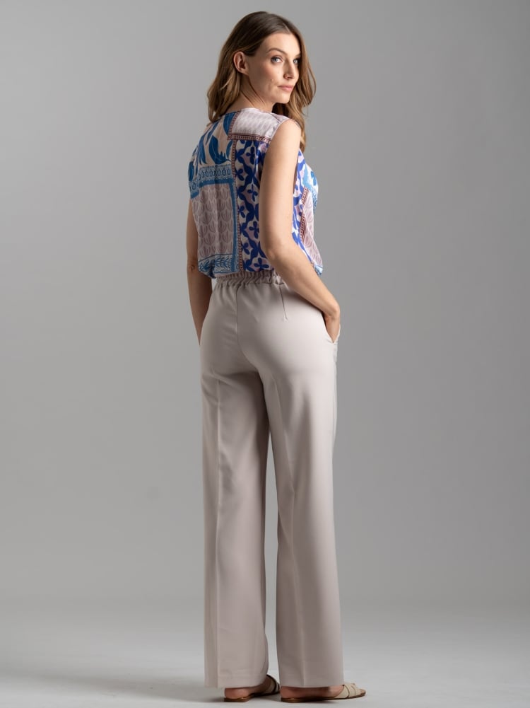 Pantalone donna a gamba dritta con mezzo elastico
