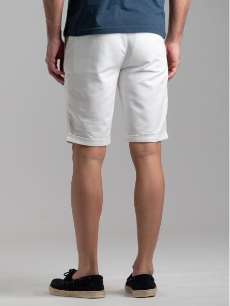 Bermuda uomo misto lino con dettagli colorati