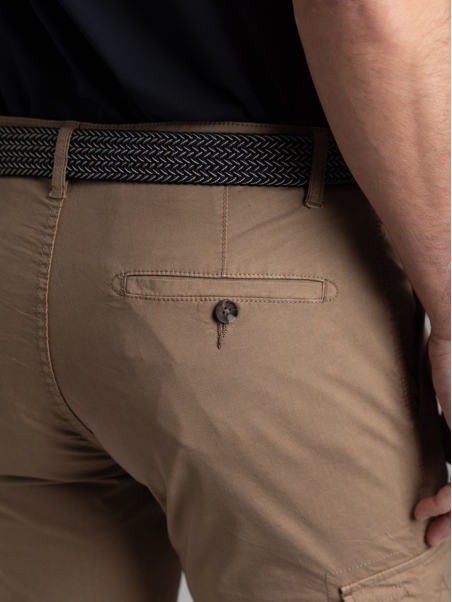 Pantalone uomo cargo in popeline super light con coulisse