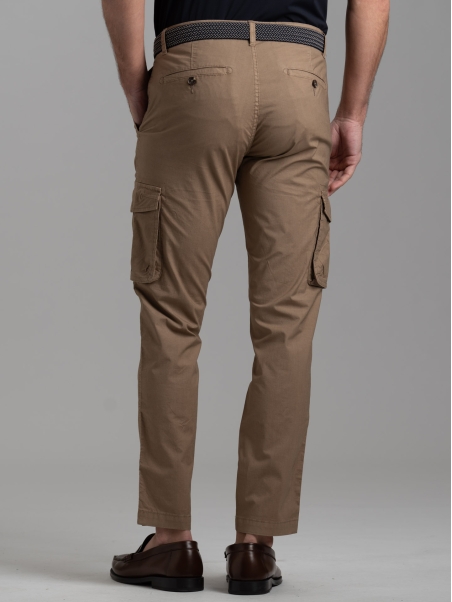 Pantalone uomo cargo in popeline super light con coulisse