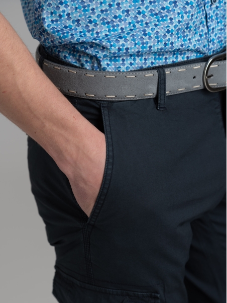 Pantalone uomo cargo in popeline super light con coulisse