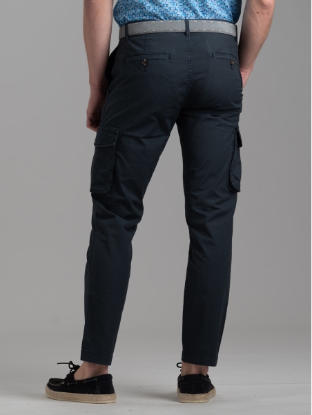 Pantalone uomo cargo in popeline super light con coulisse