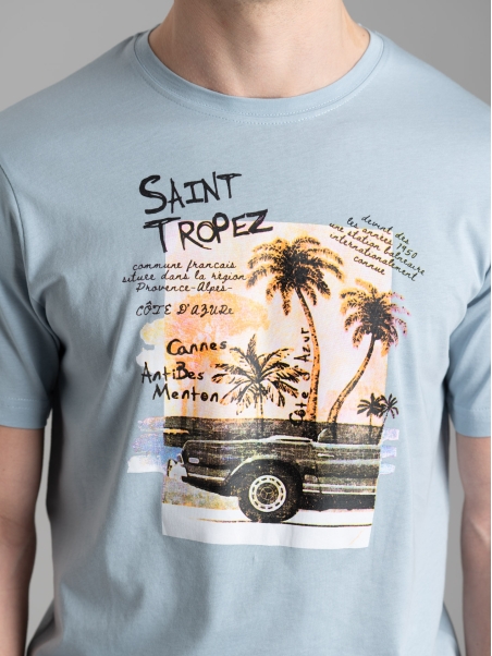 Camiseta de hombre con serigrafía "Saint Tropez