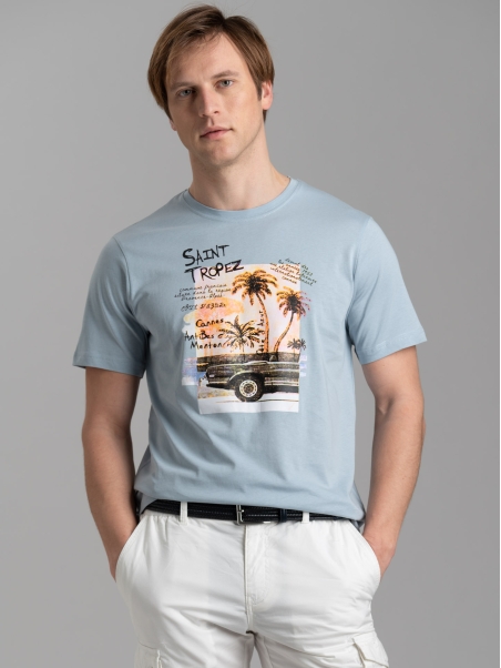 Camiseta de hombre con serigrafía "Saint Tropez