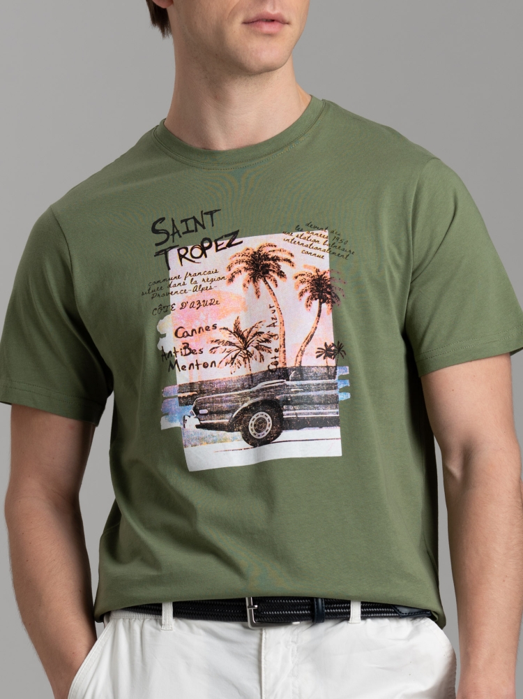 Camiseta de hombre con serigrafía "Saint Tropez