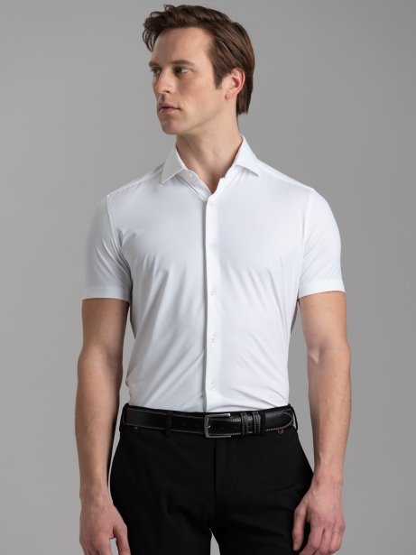 Camicia uomo TECNO tinta unita a mezza manica