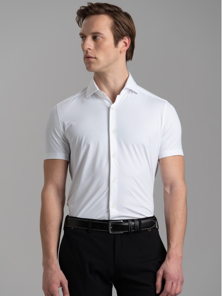 Camicia uomo TECNO tinta unita a mezza manica