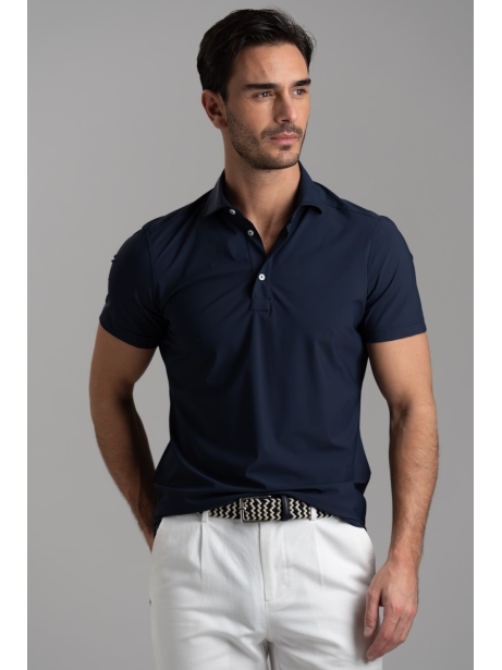 Camicia polo uomo TECNO tinta unita a mezza manica 2