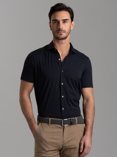 Camicia uomo TECNO tinta unita a mezza manica