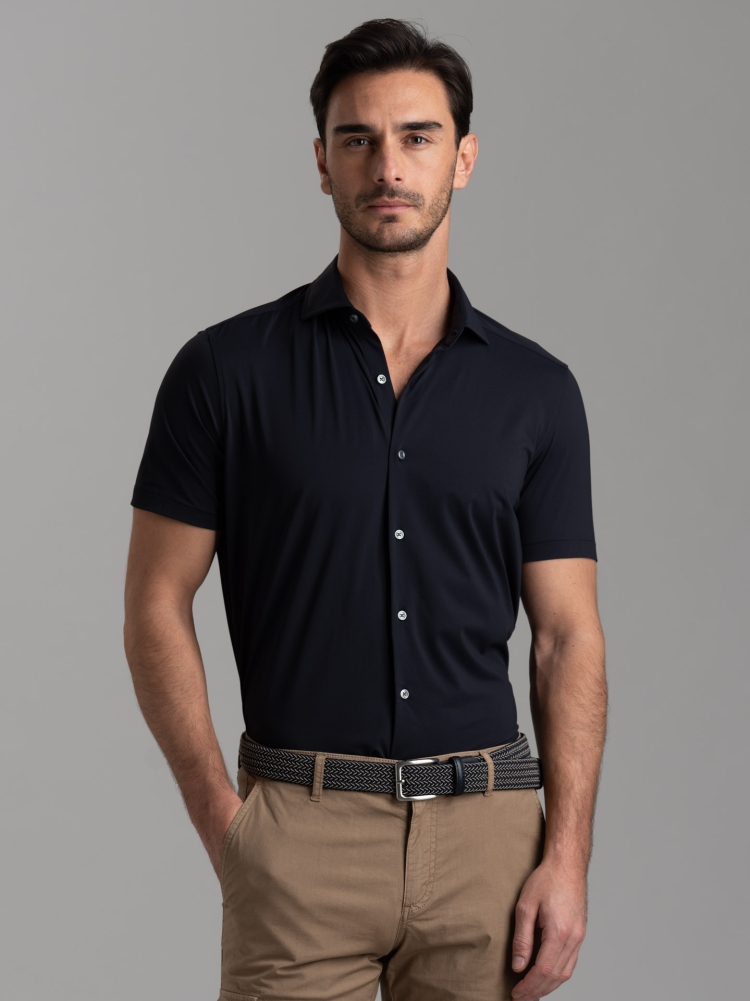 Camicia uomo TECNO tinta unita a mezza manica
