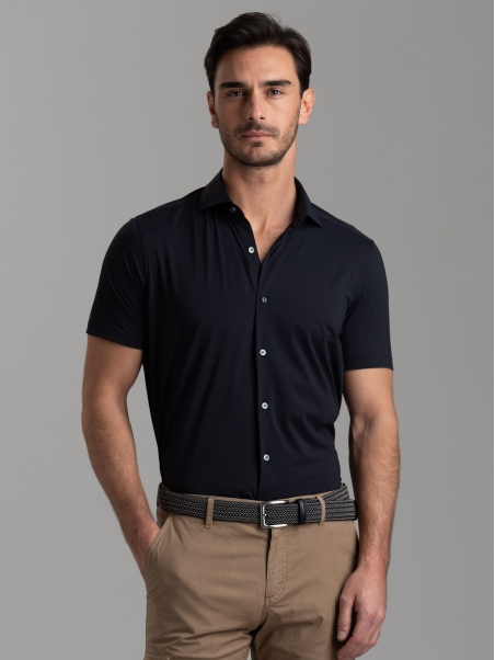 Camicia uomo TECNO tinta unita a mezza manica