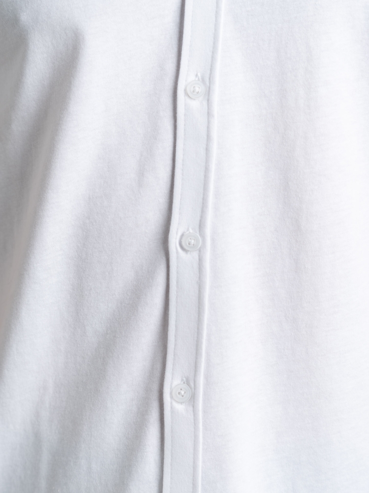 Camicia uomo mezza manica in jersey con collo semi francese
