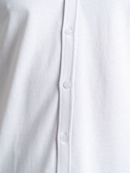Camicia uomo mezza manica in jersey con collo semi francese
