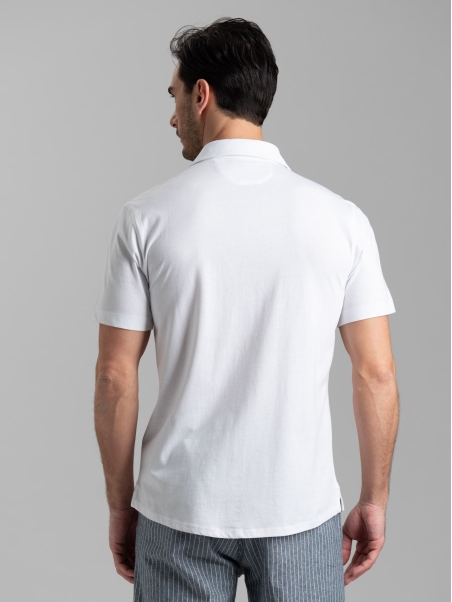 Camicia uomo mezza manica in jersey con collo semi francese