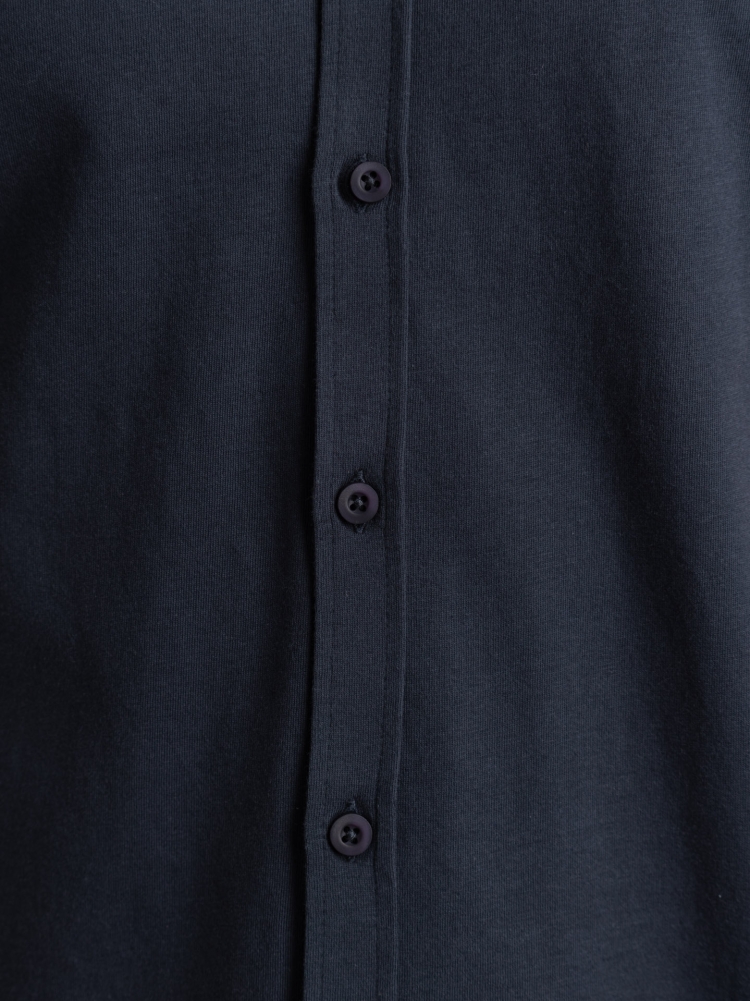 Camicia uomo mezza manica in jersey con collo semi francese