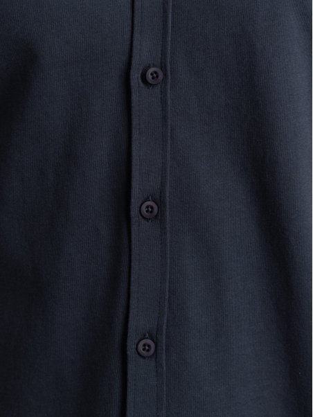 Camicia uomo mezza manica in jersey con collo semi francese