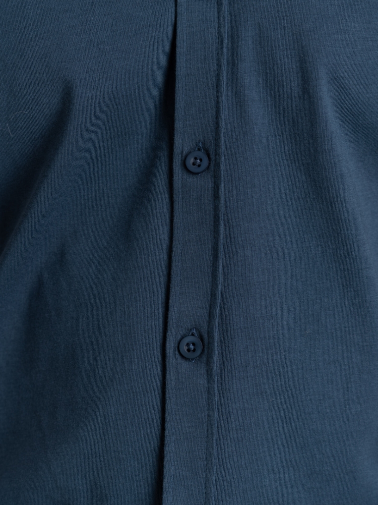 Camicia uomo mezza manica in jersey con collo semi francese