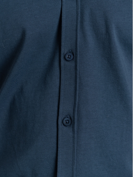 Camicia uomo mezza manica in jersey con collo semi francese