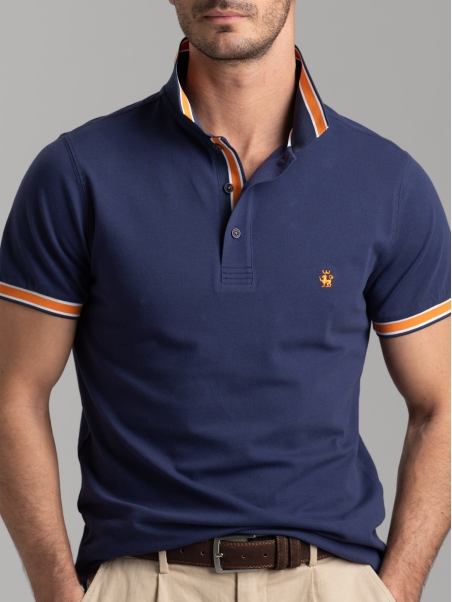 Polo uomo mezza manica in cotone piquet stretch