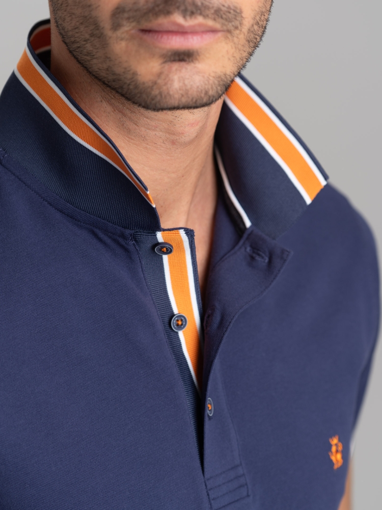 Polo uomo mezza manica in cotone piquet stretch