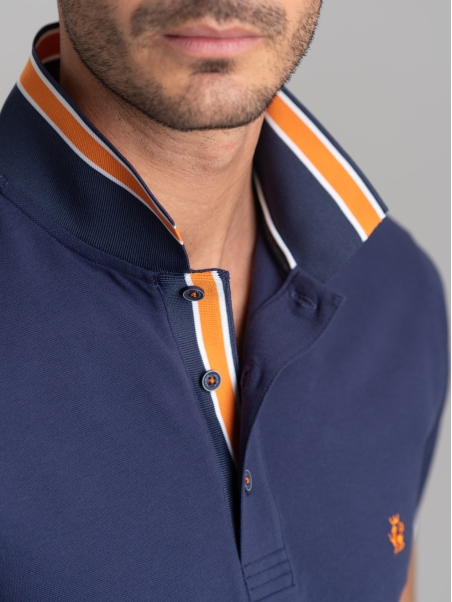 Polo uomo mezza manica in cotone piquet stretch