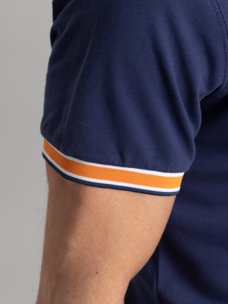 Polo uomo mezza manica in cotone piquet stretch
