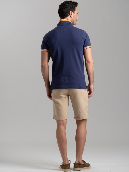 Polo uomo mezza manica in cotone piquet stretch
