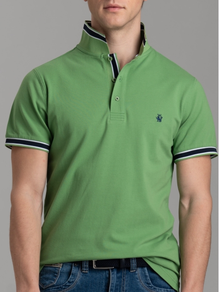 Polo uomo mezza manica in cotone piquet stretch