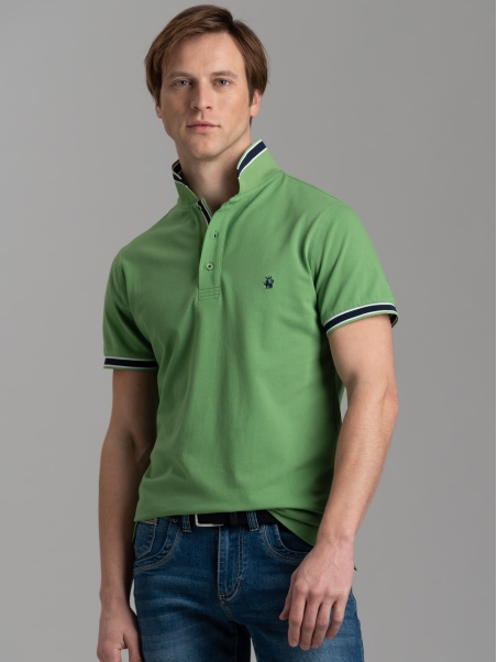 Polo uomo mezza manica in cotone piquet stretch