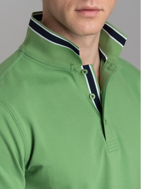 Polo uomo mezza manica in cotone piquet stretch
