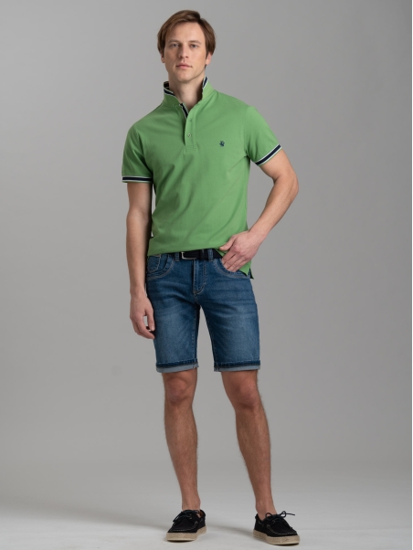 Polo uomo mezza manica in cotone piquet stretch