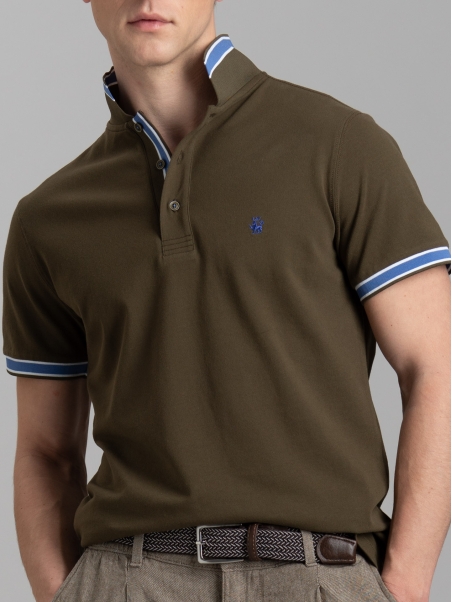 Polo uomo mezza manica in cotone piquet stretch