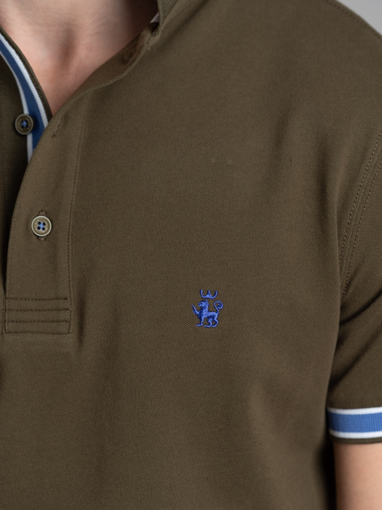 Polo uomo mezza manica in cotone piquet stretch