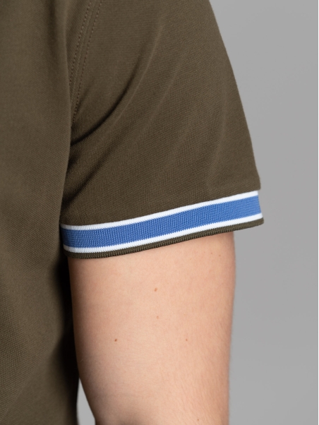 Polo uomo mezza manica in cotone piquet stretch