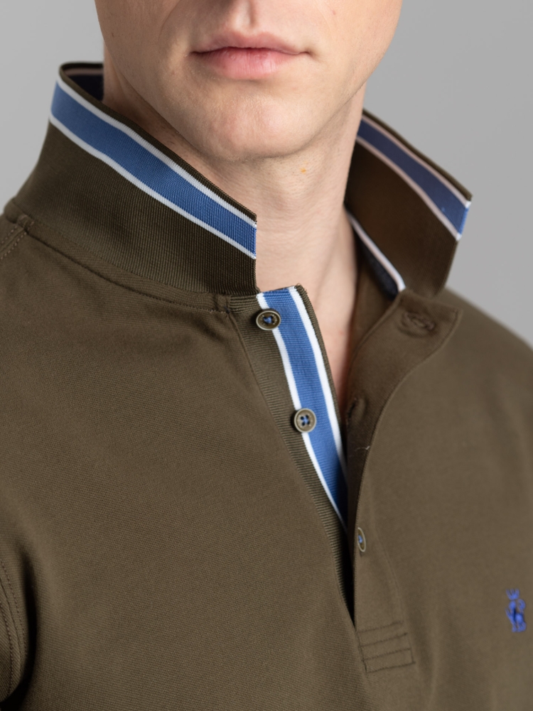 Polo uomo mezza manica in cotone piquet stretch
