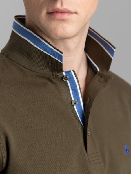Polo uomo mezza manica in cotone piquet stretch