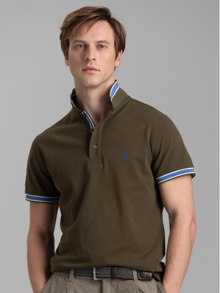 Polo uomo mezza manica in cotone piquet stretch