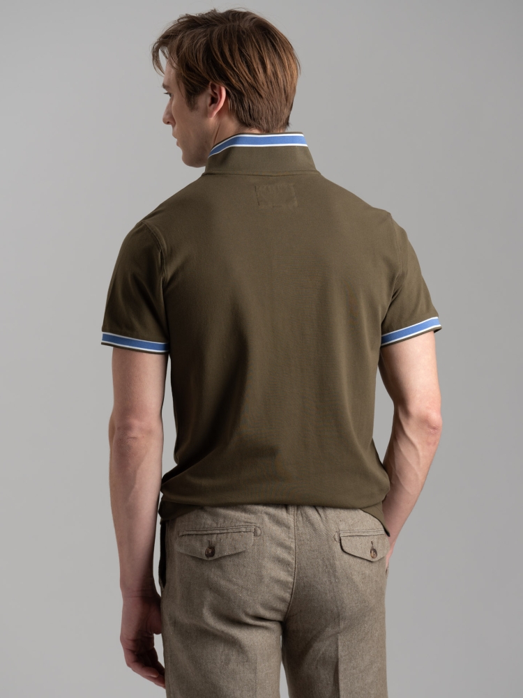 Polo uomo mezza manica in cotone piquet stretch