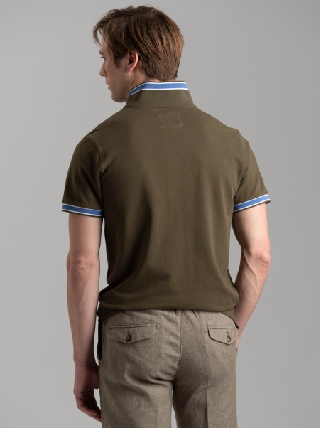 Polo uomo mezza manica in cotone piquet stretch
