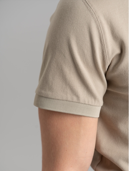 Polo uomo mezza manica con micro righe e taschino