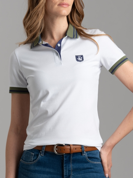 Polo donna mezza manica con inserti a contrasto 2