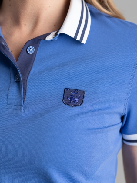 Polo donna mezza manica con inserti a contrasto