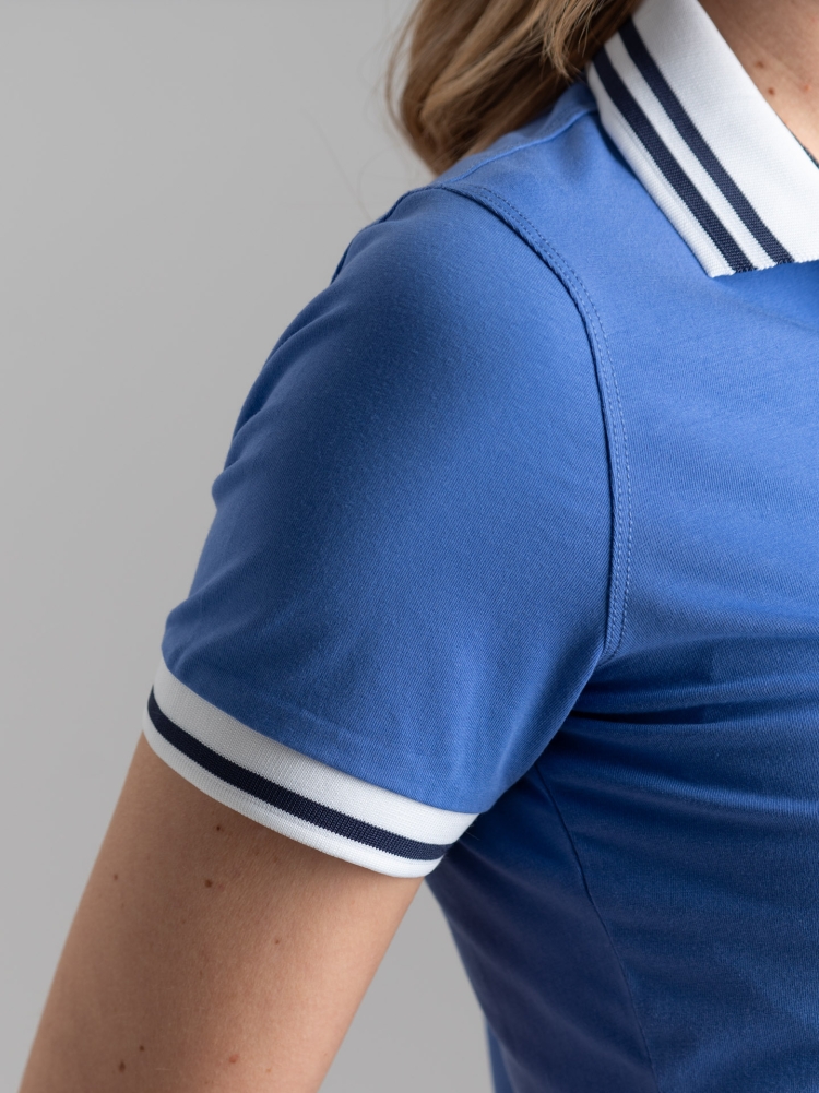 Polo donna mezza manica con inserti a contrasto
