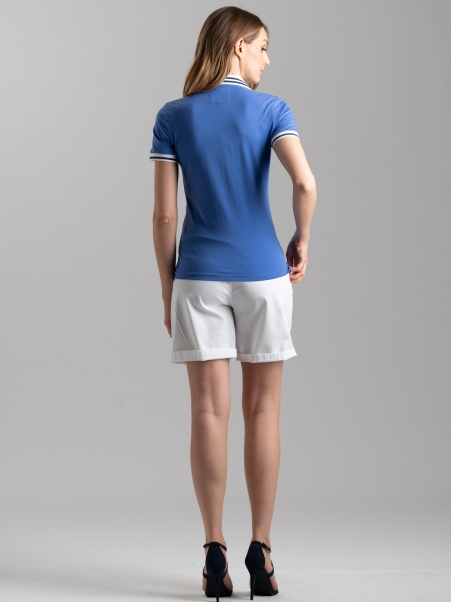 Polo donna mezza manica con inserti a contrasto