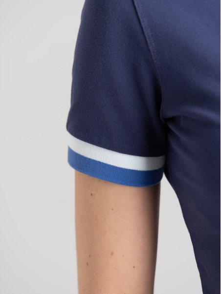 Polo donna a mezza manica con scollo a V